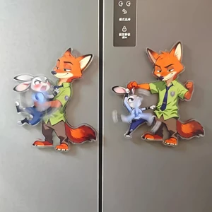 Nhãn dán tủ lạnh từ tính xoay Zootopia Phong cách giá trị cao Trang trí tủ lạnh Acrylic cho bạn bè