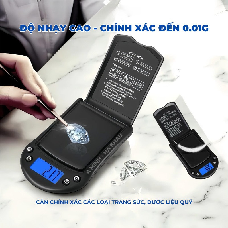 Cân Tiểu Ly Pocket 200g/0.01g, Cân Bỏ Túi Đa Năng, Vỏ Nhựa ABS Chống Va Đập, Tiện Lợi