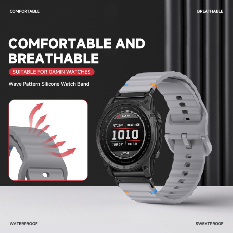 26mm 22mm Dây đeo silicon cho Garmin Fenix 8 7 7X 6X Pro 5X Plus 47mm 51mm Quick Fit Vòng đeo tay