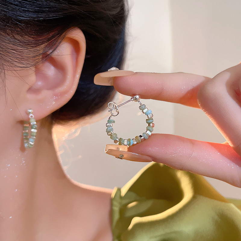 S925 Bông Tai Bạc Kim Loại Cao Cấp, Phù Hợp Cho Người Yêu Thích Trang Sức Thời Trang