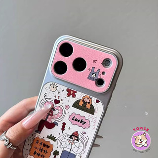 Doodle Girl phone case Iphone 17 Pro Max 16 15 Pro Max 14 13 12 11 X XR Xsmax cover leather anti-drop KNTP
