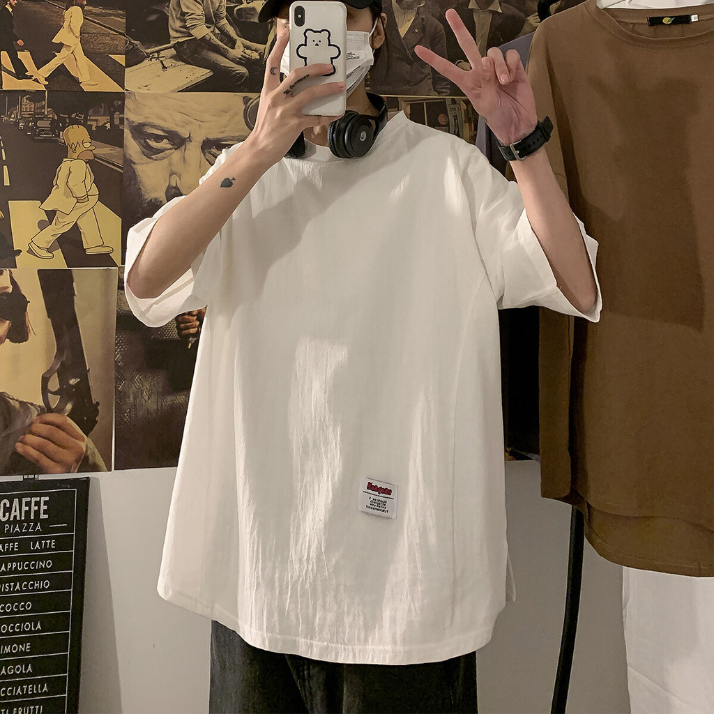 Áo thun cotton ngắn tay dành cho nam mùa hè, thiết kế oversize phù hợp mọi thân hình