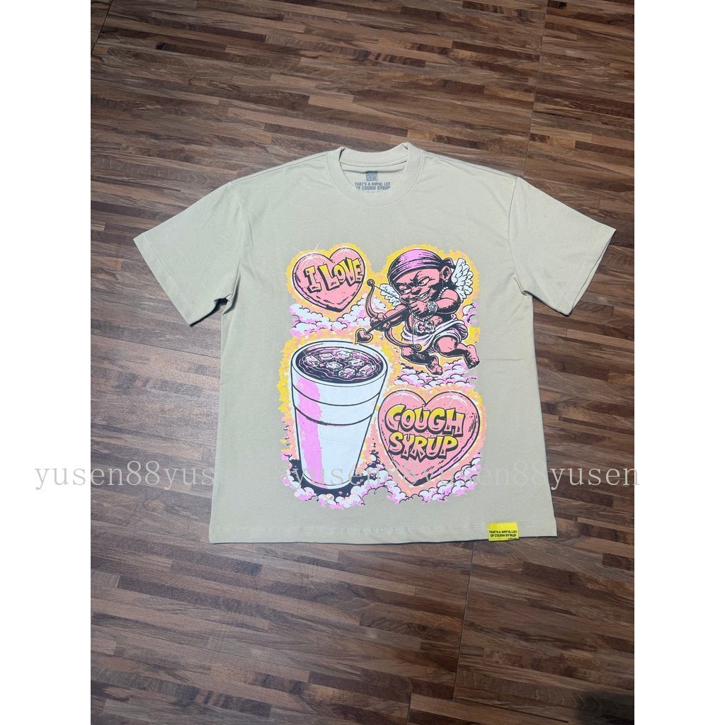 Áo thun hip-hop retro Mỹ với chủ đề "I Love Cough Syrup", chất lượng cao
