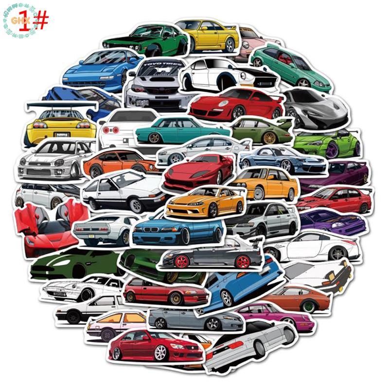 50 Miếng sticker xe ô tô JDM trang trí guitar / vali / ván trượt