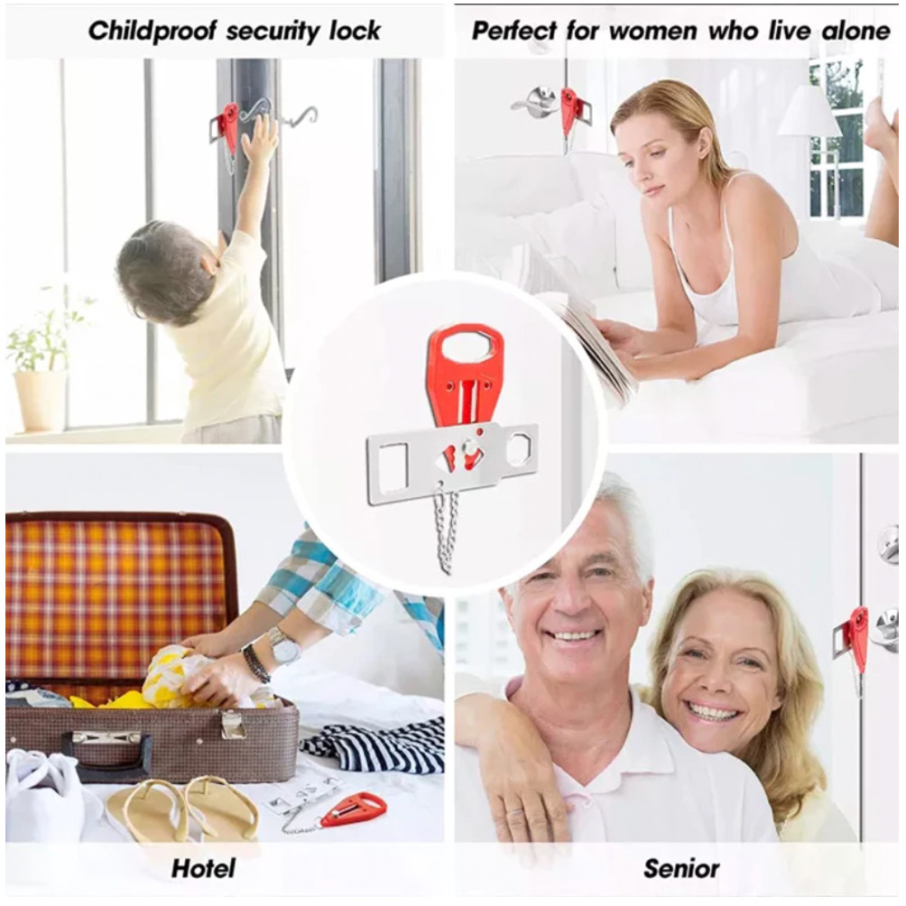 Chốt khóa cửa di động bảo vệ an ninh cho phòng khách sạn Chốt Khóa Cửa An Toàn Di Động，Di Động / Không cần lắp đặt