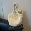 WHX [Sẵn sàng] Túi Tote rơm rỗng Túi dệt sợi Cotton thông thường Túi đeo vai bãi biển đa chức năng Túi dệt rỗng kỳ nghỉ sức chứa lớn