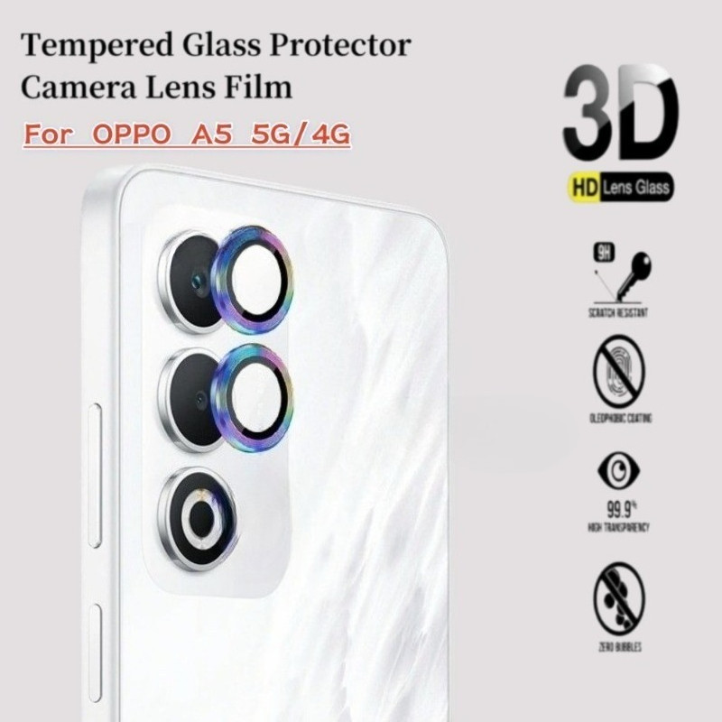 Dành Cho OPPO A5x 4G 5G Điện Thoại Camera Bảo Vệ Ống Kính Vòng Dành Cho OPPO A5 4G 5G Hợp Kim Nhôm Bảo Vệ Kính Cường Lực Ống Kính Phim