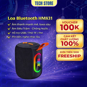 𝐓𝐞𝐜𝐡 𝐒𝐭𝐨𝐫𝐞 Loa Bluetooth Mini HM-831 Không Dây Xách Tay Siêu Bass Đèn LED Chống Nước