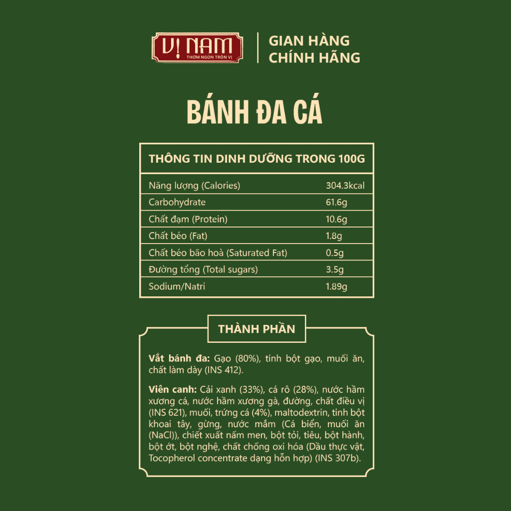 Bánh Đa Cá ăn liền - Vị Nam Foods - Mì ăn liền - Sấy thăng hoa, Tiện ích, Thơm ngon, bổ dưỡng