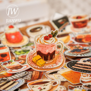 JIANWU Chữa Bệnh Trượng Minh Họa Series Vintage Life Cà Phê Phong Cảnh Chất Liệu Cắt Dán Sáng Tạo Tạp Chí Văn Phòng Phẩm