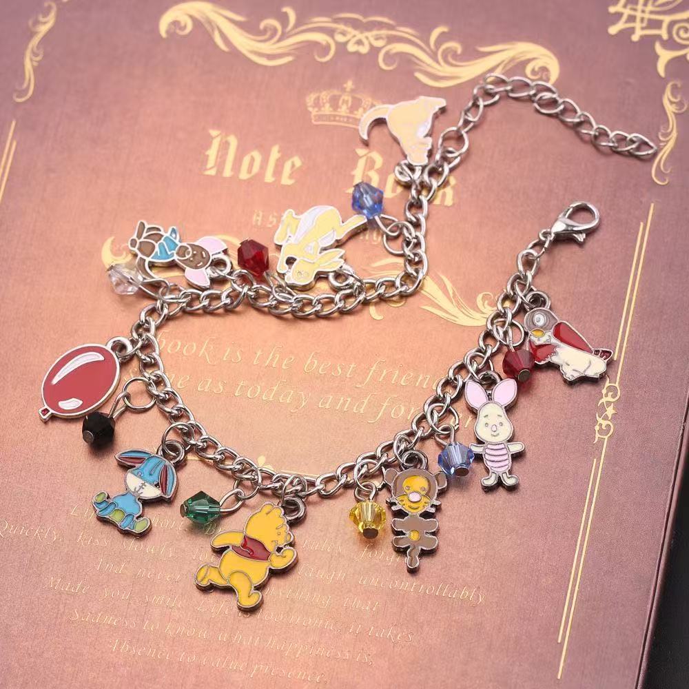 Anime Hàng Hóa Trang Sức Winnie the Pooh Vòng Tay Hợp Kim Thời Trang Dầu Nhỏ Giọt Động Vật Nhỏ Vòng Tay Trang Sức