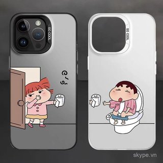Ốp Điện Thoại Lên Vệ Sinh Shin-Chan Cặp Đôi Phong Cách Thích Hợp Cho iPhone 12promax 12 13 14 15 promax xr xs 11pro 16promax 17promax 17 16 15 plus 14pro Ốp Chống Sốc