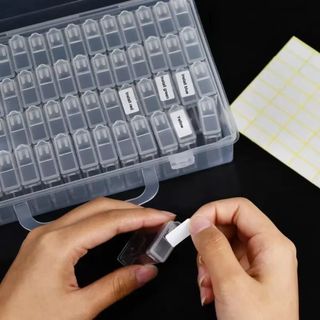 Hộp lưu trữ hạt MEGOCE Perler, có tay cầm Phụ kiện thêu Hộp khoan, Hộp lưu trữ DIY bền bỉ