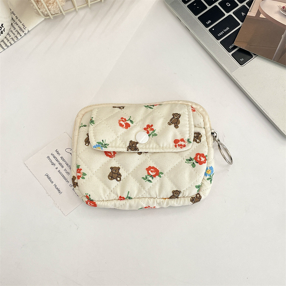Túi Ví Pouch Dây Kéo Nút Mini Đựng Mỹ Phẩm Đồ Vật Dụng Linh Tinh Mini Pouch Vải Phao Dễ Thương Nhiều Màu Sắc