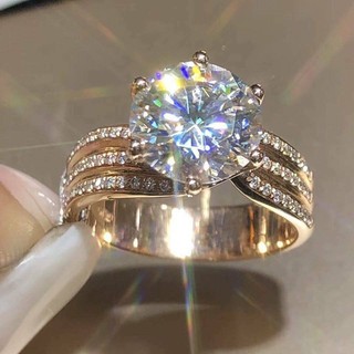 Nhẫn Zircon dát đầy đủ thiết kế thanh lịch - Quà tặng đính hôn hoàn hảo