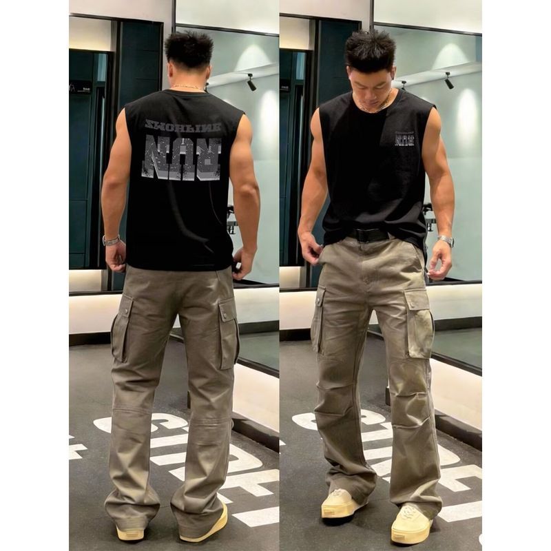 Áo Ba Lỗ Cotton Phong Cách Mỹ Cho Nam, Dáng Rộng Thích Hợp Mùa Hè