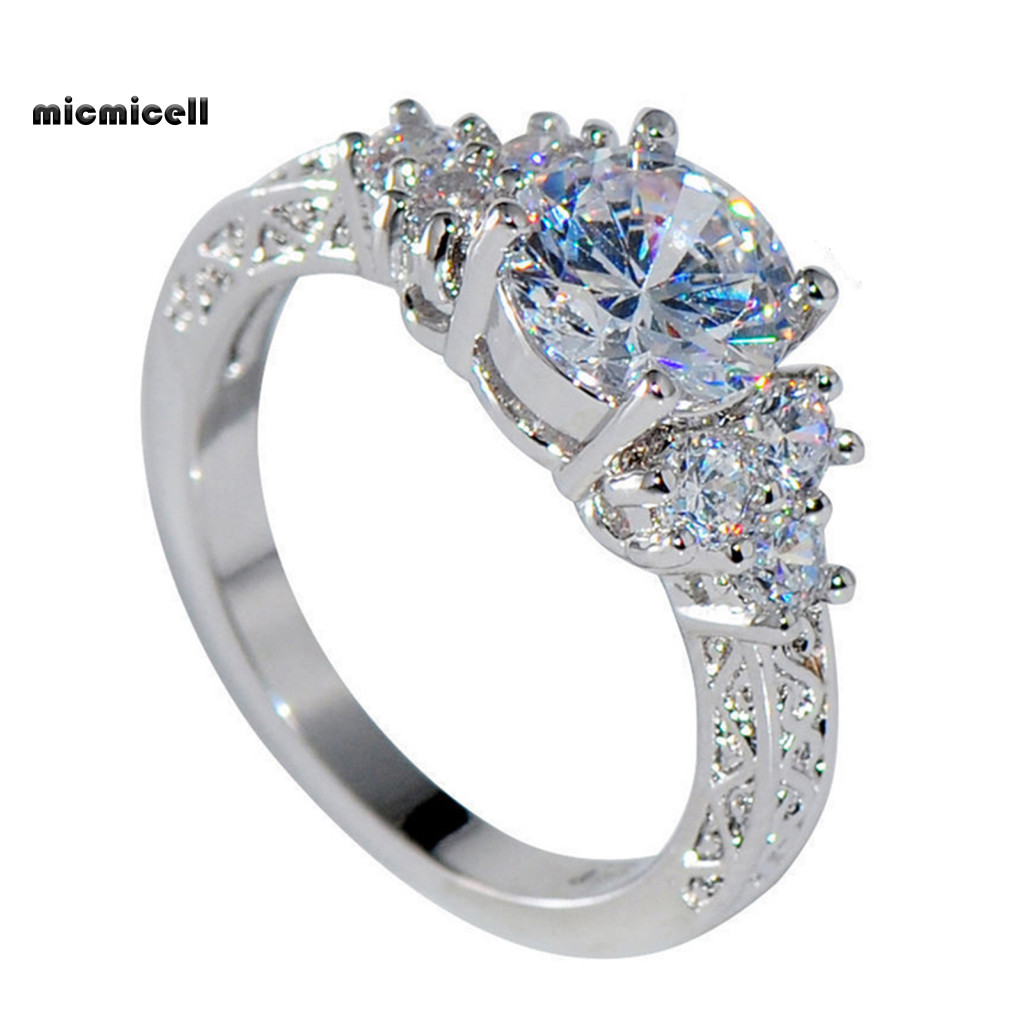 Nhẫn cubic zirconia cao cấp bạc dát vàng cho tiệc cưới và lễ đính hôn