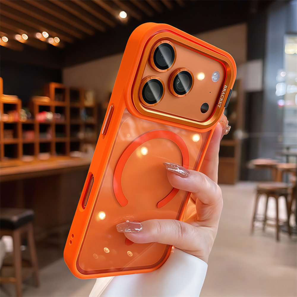 Giá đỡ ống kính màu Vỏ điện thoại từ tính cho IPhone 17 Pro Max 12 13 14 15 16 pro max Chất lượng cao Vỏ từ tính trong suốt Vỏ chống sốc