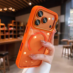 Giá đỡ ống kính màu Vỏ điện thoại từ tính cho IPhone 17 Pro Max 12 13 14 15 16 pro max Chất lượng cao Vỏ từ tính trong suốt Vỏ chống sốc