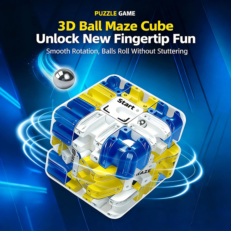 Mê cung 3D Ball Rolling Maze Magic Cube Mê cung theo dõi đa năng, Câu đố đi bộ bóng, Đồ chơi tư duy cho trẻ em