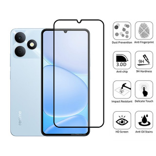 Kính cường lực bảo vệ màn hình 2 trong 1 cho Realme Note 80 70 60x 60 50 4G 9D Phim bảo vệ kính có ống kính máy ảnh