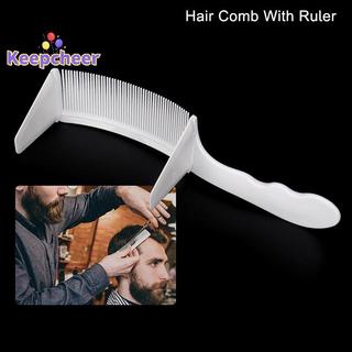 [Keepcheer] Lược Cắt Tóc Máy Cạo Râu Cong Có Thước Chống Tĩnh Điện Salon Lược Làm Tóc Mới