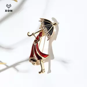Trâm cài áo pha lê kim cương giả cô gái cổ điển - Quà tặng sang trọng