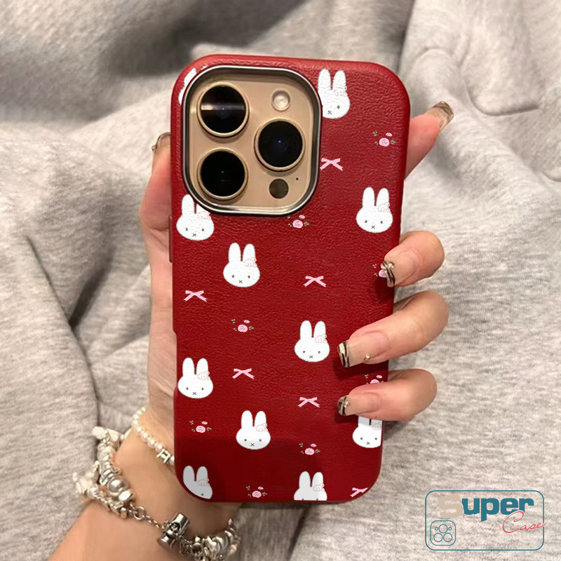 Tương thích cho IPhone 12 14 16 15 17Air 17 12 16 11 15 14 13 Pro Max XR X XS Max 11Pro Plus Gió nhẹ nhàng Họa tiết nơ hoa thỏ dễ thương
