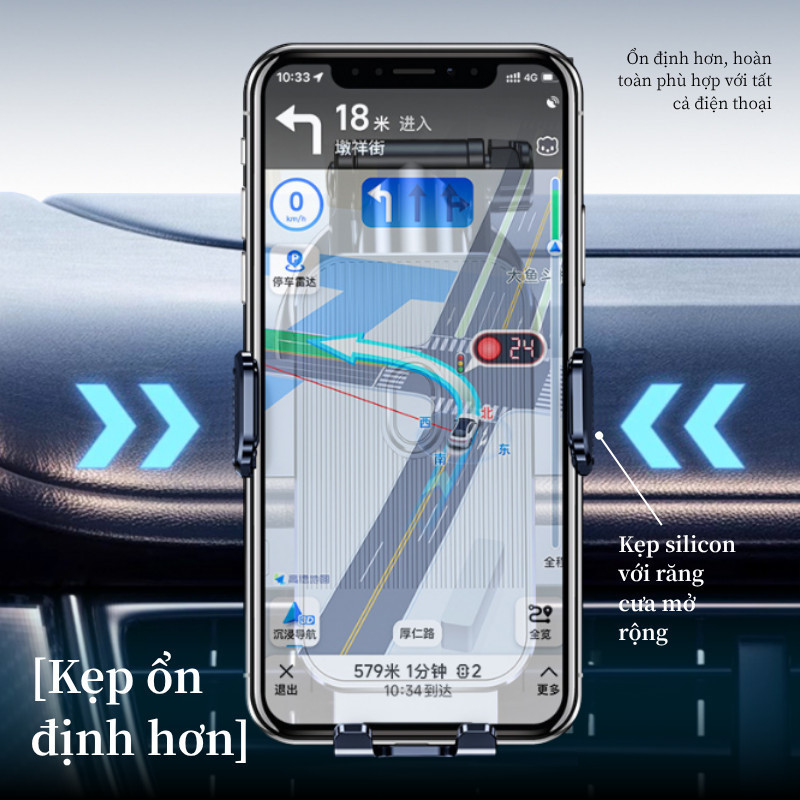 Giá Đỡ Điện Thoại Ô Tô 3in1 Cao Cấp - Gắn Taplo, Kính Chắn Nắng, Cửa Gió, Xoay 360°, Thao Tác Một Tay