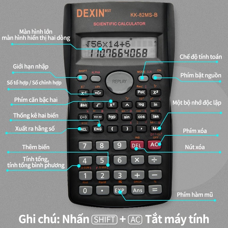 Máy tính khoa học chức năng 240, thiết kế nhẹ nhàng phù hợp với học sinh, có thể mang vào phòng thi