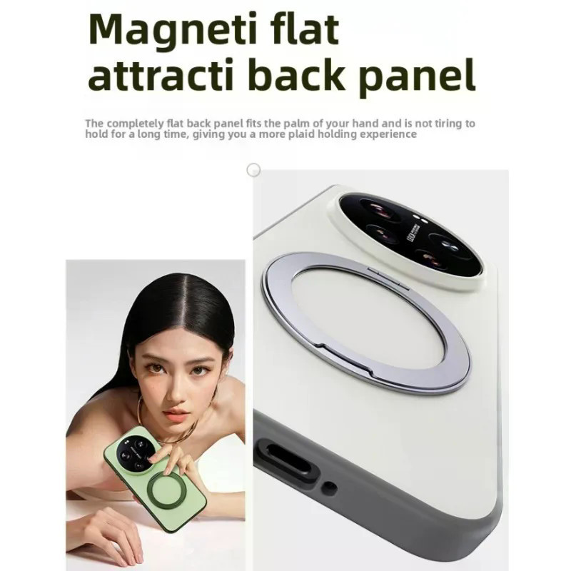 Ốp Giá Đỡ Từ Tính Thu Hút Cho Xiaomi Mi 17 Ultra Mi17U Phong Cách Leica Mềm Mặt Bảo Vệ Matte Cover