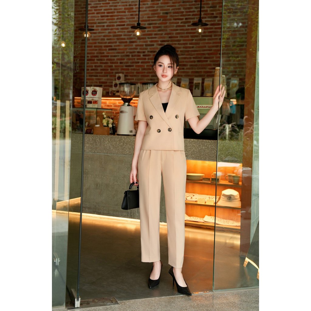Set đồ công sở nữ ELLA DORA thiết kế phối quần tây suông form đứng thanh lịch 2 màu [AK23 + Q17]