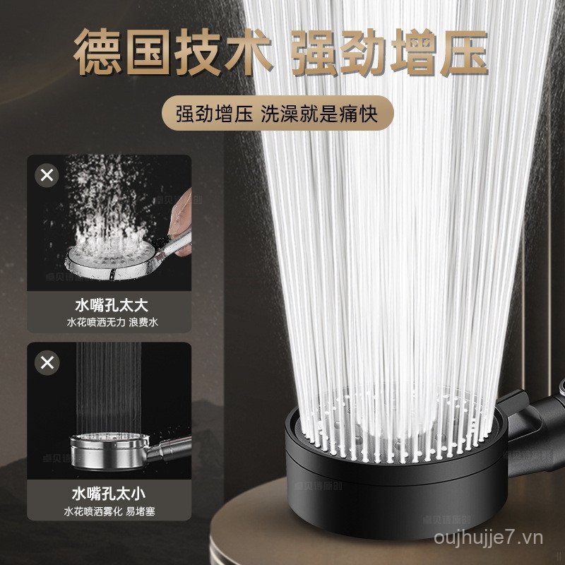 Bộ đầu vòi hoa sen áp lực chắc chắn Lỗ dày Cửa thoát nước lớn Tắm vòi hoa sen áp lực Đầu vòi hoa sen cầm tay ZMM1