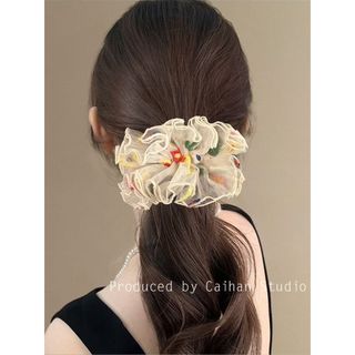 Hydrangea Biển ~ Nhỏ Tươi Ren Thêu Hoa Tóc Đầu Dây Phụ Kiện Tóc Đầu Hoa Đuôi Ngựa Cao Su Dây Tóc Nữ