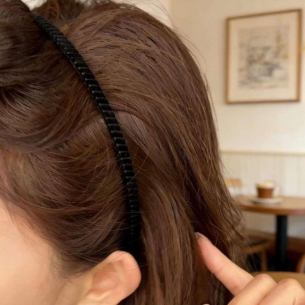 Băng Đô Màu Đen Nhẹ, Siêu Mỏng & Linh Hoạt Cho Tóc