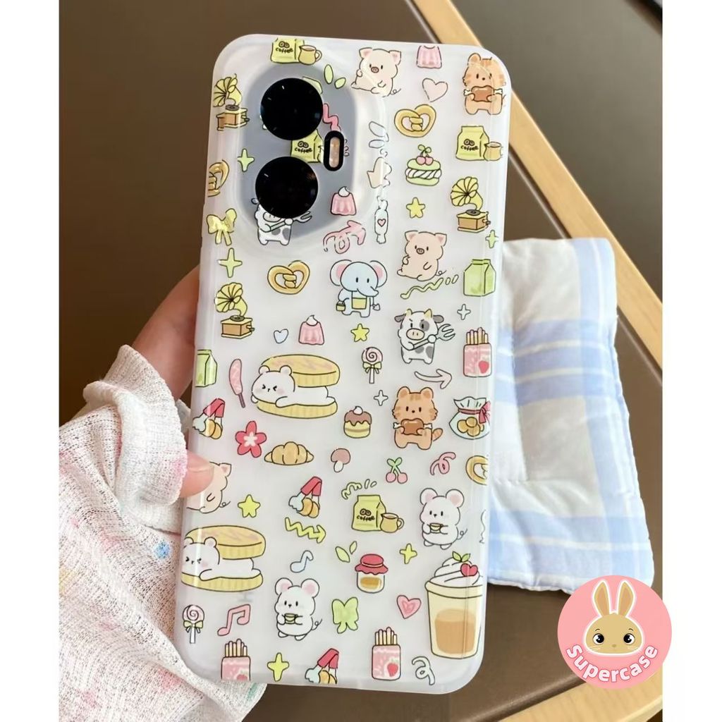 Ốp Điện Thoại Món Tráng Miệng Động Vật Dễ Thương Cho Redmagic 11 10 9 8 Pro Air Nubia Z80 Z70 Z60 Z60S Z50 Z50S Ultra 5G 4G Vỏ Hoạt Hình Mềm Trắng Mờ Mặt Sau