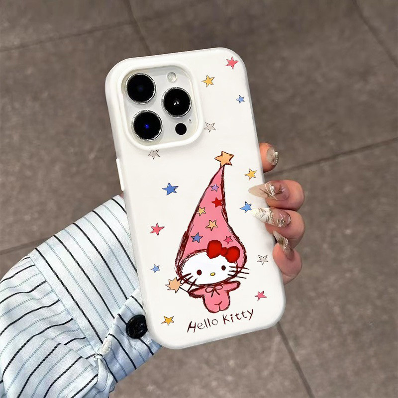 Ốp Lưng iPhone TPU Hoạ Tiết Da Mềm Pink Hello Cat Chống Sốc, Bảo Vệ Camera - iP X_Xs_Xr_11_12_13_14_15_16_Pro_Max_Air