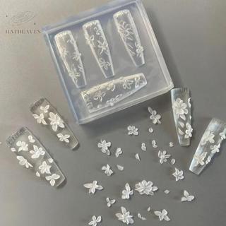 Khuôn làm móng 3D hoa cánh hoa bằng silicone, khuôn nhựa khắc mẫu nghệ thuật, dụng cụ DIY thiết kế móng tay