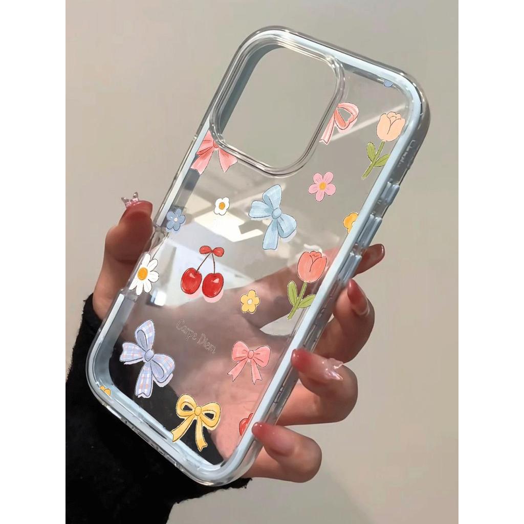Hoa kết anh đào thích hợp 16 vỏ điện thoại iPhone17Air chống va đập 14/13/11Pro