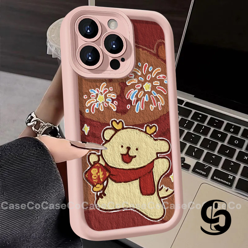 Ốp Lưng Cho Oppo A3Pro A5Pro A3 A18 A6 A60 A58 A5 A38 A57 A16 A15 A12 A5X A3X A17 A18 Bìa Mềm Pháo Hoa Chúc Mừng Năm Mới