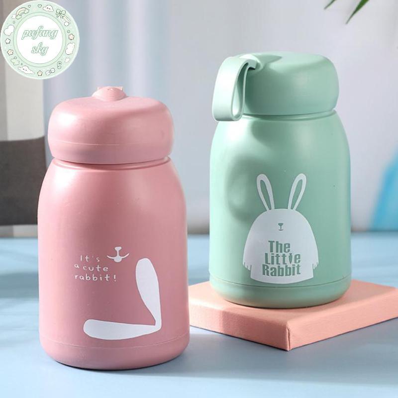 PUSKY 320ml Dễ Thương Cốc Giữ Nhiệt Di Động Cốc Cách Nhiệt Thủy Tinh Bình Hút Chân Không Bình Nước Cho Bé Gái Kid VN