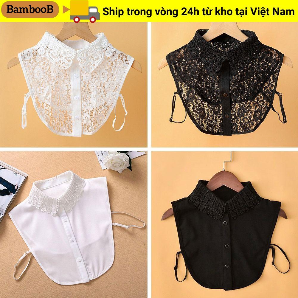 Cổ giả ren có thể tháo rời, phù hợp cho áo sơ mi nữ và bé gái