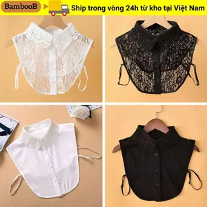 Cổ giả ren có thể tháo rời, phù hợp cho áo sơ mi nữ và bé gái