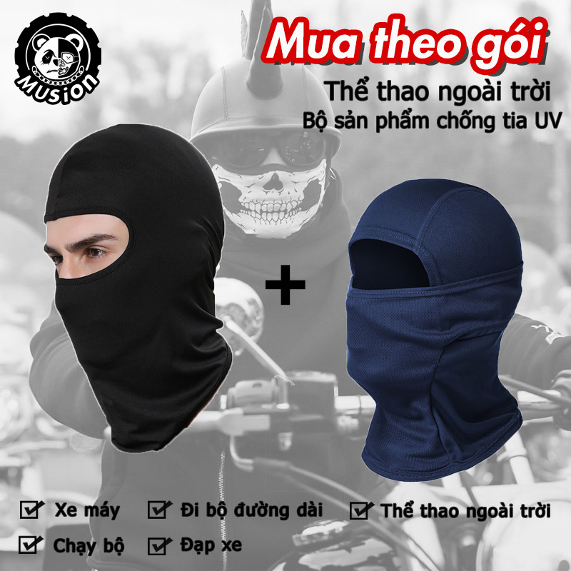 Mußion SET Sale - Mũ che nắng & Mặt nạ đi xe đạp, chống tia UV, lỗ thông gió