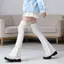 Tất trên đầu gối phong cách đường phố cho bé gái, chất liệu nylon nhẹ, thiết kế áo loe - Tùy chọn màu đen và trắng