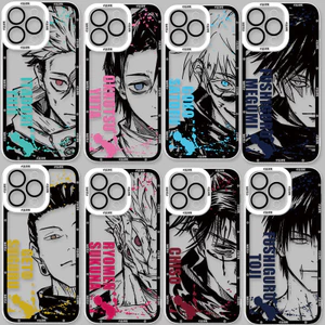 Ốp Cho Samsung Galaxy S24 S23 S25 FE S24 S23 Ultra Plus Vỏ Điện Thoại Jujutsu Kaisen Gojo Satoru Itadori Yuji Okkotsu Yuta Choso Anime Mắt Thiên Thần Họa Tiết Trong Suốt