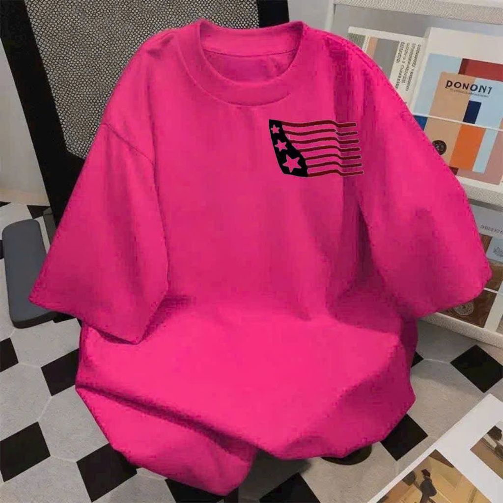Áo phông unisex tay lỡ cotton su mát với Hình lá cờ Mỹ siêu hot,Trẻ trung phù hợp mọi phong cách THUBIO