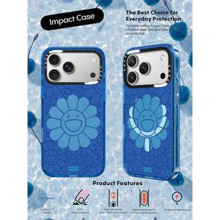 CASECASE X Hoa Màu Xanh Bầu Trời Màu Xanh Trong Suốt Cứng Hút Từ Tính Tác Động Dành Cho Apple IPhone 12 13 14 15 16 17 Pro Max Air Plus Có Hộp