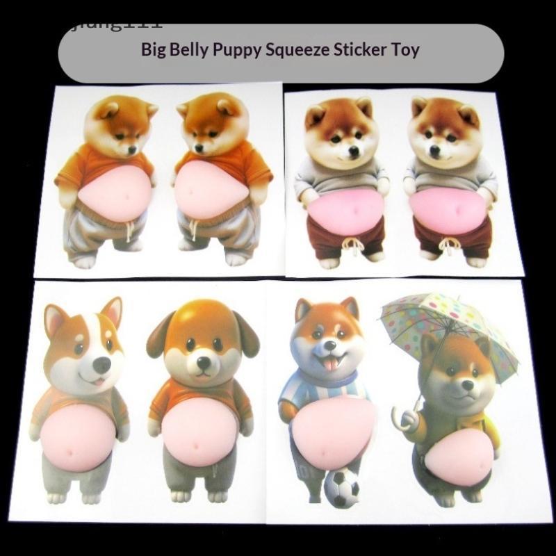 LIS 3D Miếng dán Shiba Inu mũm mĩm dễ thương, 2 miếng silicon tự dính HUJ