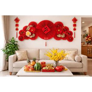 Set Phụ Kiện Trang Trí Nhà Tết Nguyên Đán, Phụ Kiện Decor Trang Trí Nhà Cửa Tết, Treo Tường May Mắn